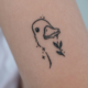 Fine-line tattoos are soft and delicate and cute like this duck.