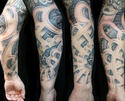 Where should a sleeve tattoo start and end?